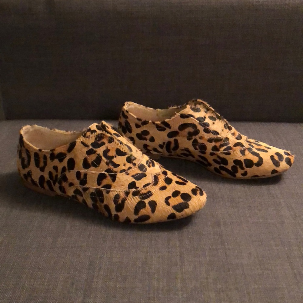 Leopard Hair on Hide Slip on Oxfords